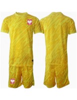 Polsko Brankářské Domácí dres pro děti ME 2024 Krátký Rukáv (+ trenýrky)